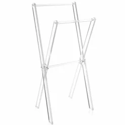 Viadurini Bathroom Badetuchhalter-Design Boden Handtuchhalter aus transparentem Plexiglas oder mit Holz - Stendio