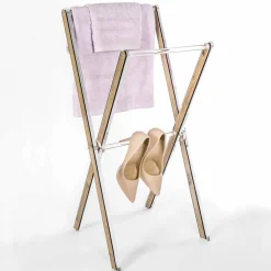 Viadurini Bathroom Badetuchhalter-Design Boden Handtuchhalter aus transparentem Plexiglas oder mit Holz - Stendio