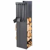 Viadurini Fire Design Kaminholzständer Aus Eisen Und Stahl-Design Brennholzhalter mit 4 Innenwerkzeugen Made in Italy - Janet