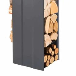 Viadurini Fire Design Kaminholzständer Aus Eisen Und Stahl-Design Brennholzhalter mit 4 Innenwerkzeugen Made in Italy - Janet