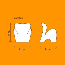 Myyour Sessel Kunststoff|Moderne Sessel-Design Coloured Plastic Outdoor oder Indoor Sessel - Lily von