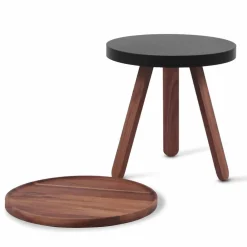 Viadurini Living Moderne Couchtische-Design Couchtisch mit runder Platte und Beinen aus massivem Holz - Salerno