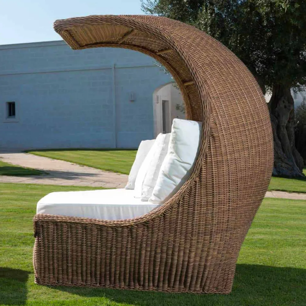 Viadurini in the Garden Gartensofas-Design Daybed aus luxuriösem gewebtem synthetischem Rattan - Yves