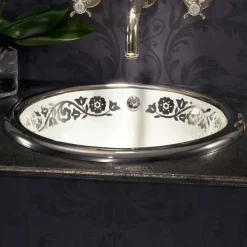 Viadurini Bathroom Waschbecken Aus Fire Clay-Design Einbauwaschbecken Barock aus Fire Clay made in Italy, Otis