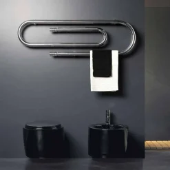 Scirocco H Handtuchheizkörper Elektrisch|Design Heizkörper Chrom-Design Elektroheizkörper Büroklammer verchromt von