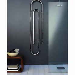 Scirocco H Handtuchheizkörper Elektrisch|Design Heizkörper Chrom-Design Elektroheizkörper Büroklammer verchromt von