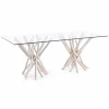 Viadurini Living Esstische-Design Esstisch aus Glas und gebleichtem Teakholz Homemotion - Frankreich