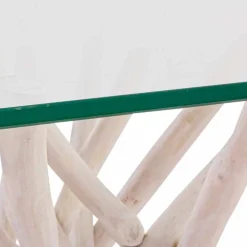 Viadurini Living Esstische-Design Esstisch aus Glas und gebleichtem Teakholz Homemotion - Frankreich