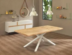 Viadurini Living Esstische-Design Esstisch aus Holz und Metall Made in Italy - Skipper