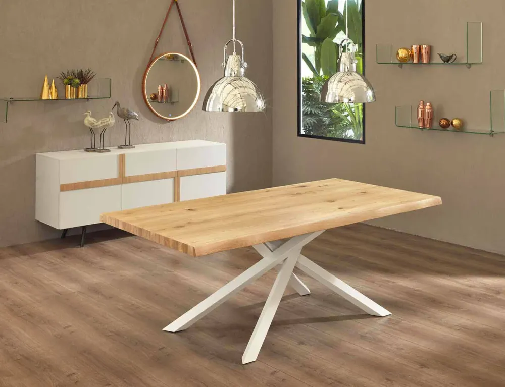 Viadurini Living Esstische-Design Esstisch aus Holz und Metall Made in Italy - Skipper