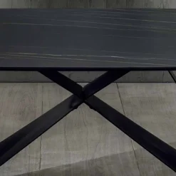 Viadurini Living Esstische-Design Esstisch aus Keramik Portoro-Effekt und Metall matt - Falcon