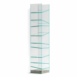 Viadurini Living Moderne Design Bücherregale-Design Floor Bücherregal aus Glas mit Stahlsockel Made in Italy - Biba