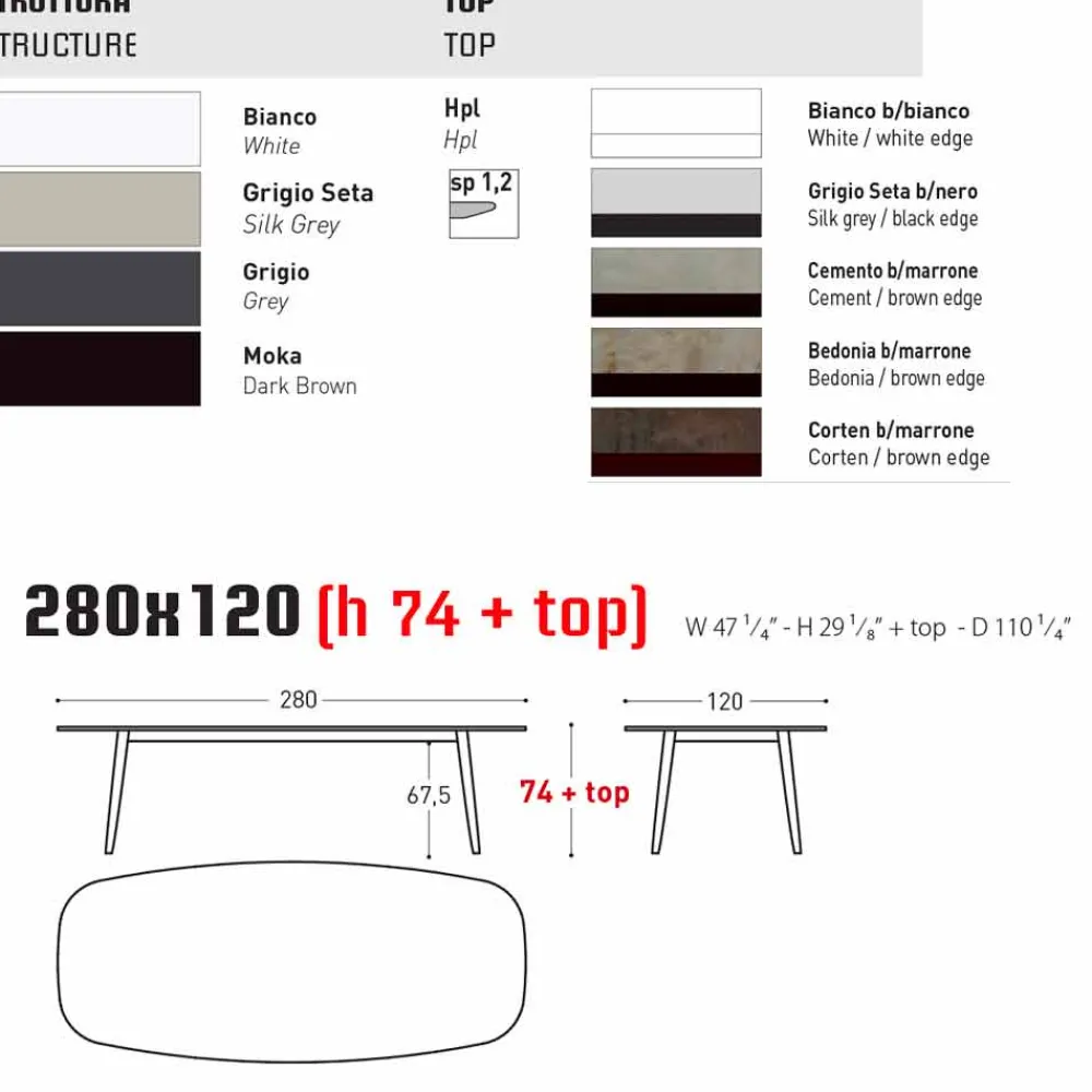 Varaschin Gartentische Fest-Design Gartentisch aus farbigem Aluminium Ellisse