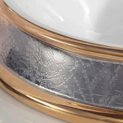 Viadurini Bathroom Waschbecken Aus Fire Clay-Design Halbeinbauwaschbecken aus fire clay handgemacht in Italien, Manilo