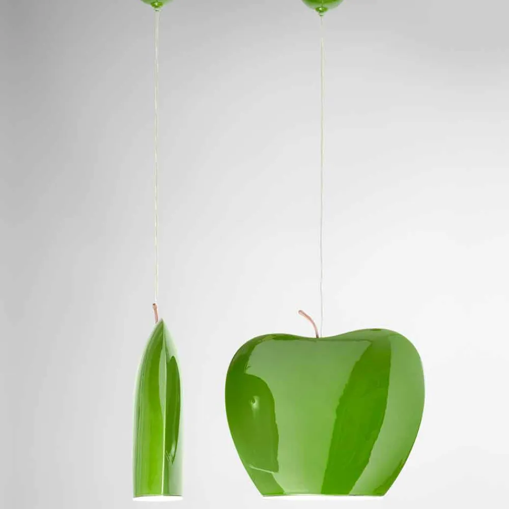 Aldo Bernardi Designer Pendelleuchten-Design Hängeleuchte aus Keramik Apfelform – Fruits