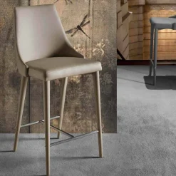 Viadurini Living Barhocker-Design Hocker mit hoher Rückenlehne aus Kunstleder - Berenice