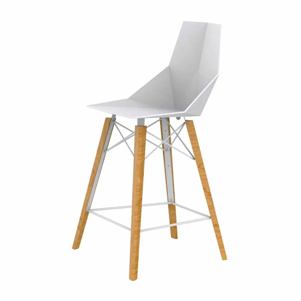 Vondom Barhocker-Design Küchenhocker aus Holz und Kunststoff Verschiedene Farben - Faz Wood von