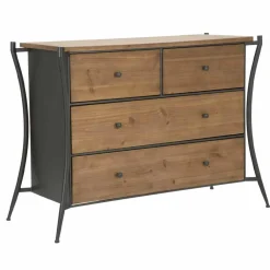 Viadurini Living Kommoden-Design Kommode mit 5 Schubladen aus Tannenholz und Eisen - Doran