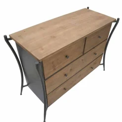 Viadurini Living Kommoden-Design Kommode mit 5 Schubladen aus Tannenholz und Eisen - Doran