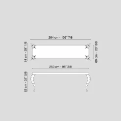 Viadurini Living Konsolentisch Flur-Design Konsole mit 4 Beinen aus MDF und Stahl Luigi