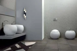 Viadurini Bathroom Wc-Design kugelförmige Toilettenvase aus Keramik Made in Italy Fanna
