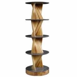 Viadurini Living Wandregale-Design Möbel aus Holz mit runden Regalen in Gres Made in Italy - Aspide