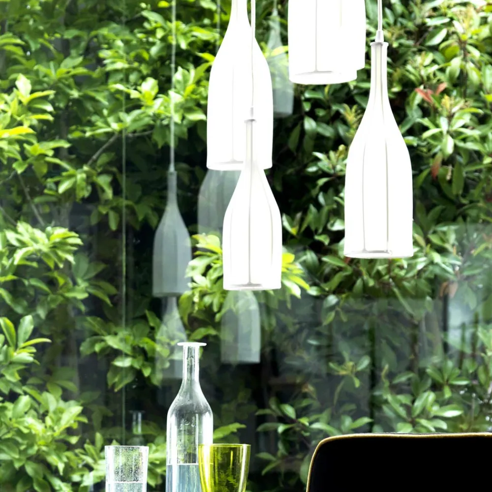 Grilli Design Kronleuchter-Design Pendellampe mit 6 Lampenschirme Mathusalem in Italien hergestellt