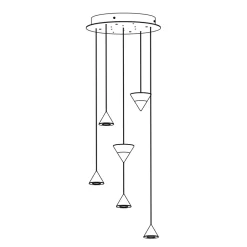 Viadurini Lighting Designer Pendelleuchten-Design Pendelleuchte 5 oder 7 Lichter Schwarzer Aluminiumdraht - Mercado