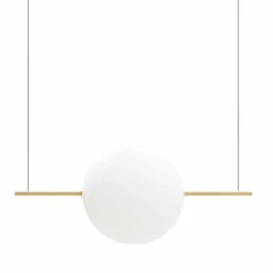 Il Fanale Moderne Pendelleuchten-Design Pendelleuchte aus Glas und Messing mit LED-Licht, 3 Größen - Alma von
