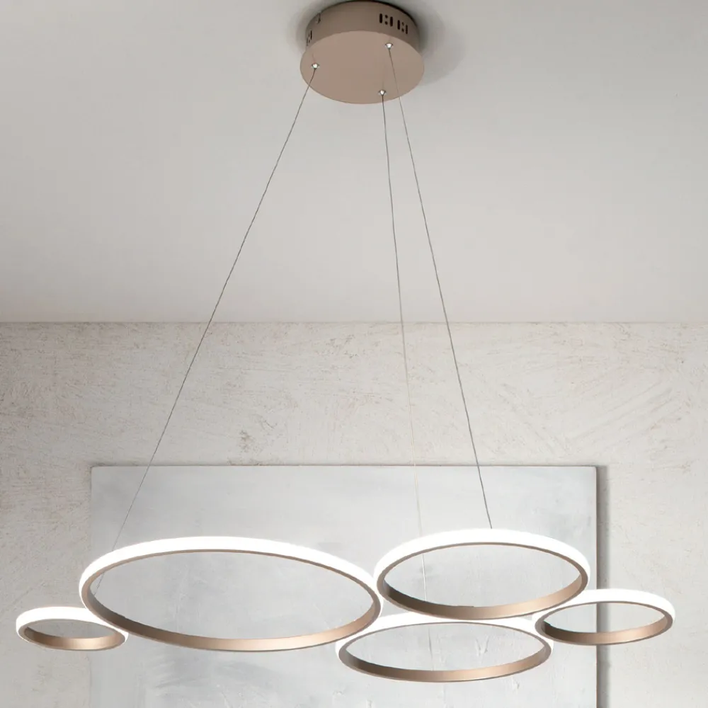 Viadurini Lighting Designer Pendelleuchten-Design Pendelleuchte für Wohnzimmer in Silber oder Gold Metall - Olimpo