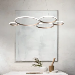 Viadurini Lighting Designer Pendelleuchten-Design Pendelleuchte für Wohnzimmer in Silber oder Gold Metall - Olimpo
