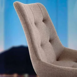 Viadurini Design Stühle-Design Polsterstuhl mit Druckknöpfen aus Stoff oder Nabukleder Venezia