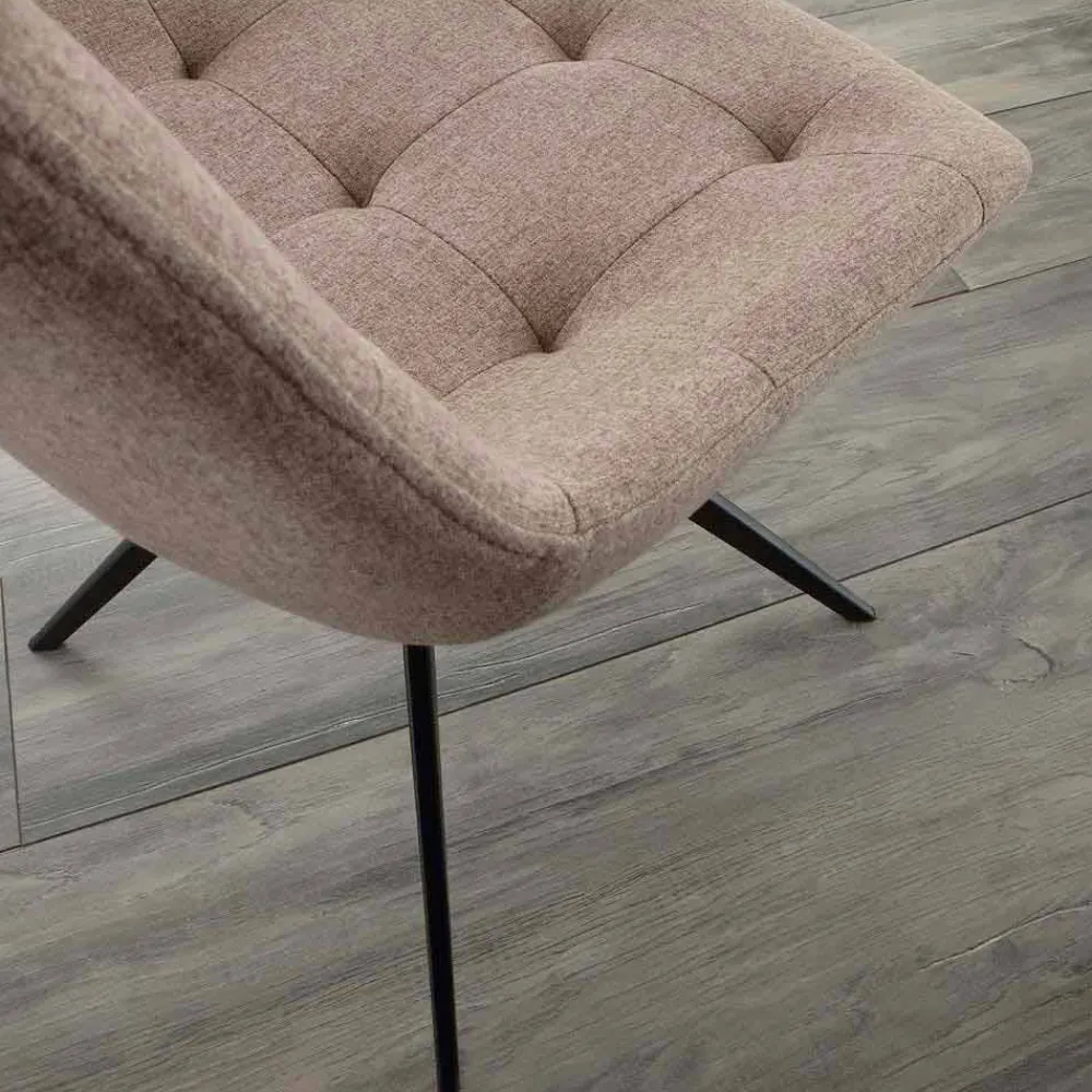 Viadurini Design Stühle-Design Polsterstuhl mit Druckknöpfen aus Stoff oder Nabukleder Venezia