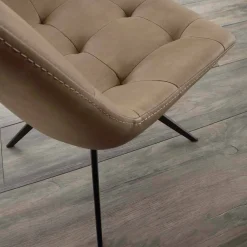 Viadurini Design Stühle-Design Polsterstuhl mit Druckknöpfen aus Stoff oder Nabukleder Venezia