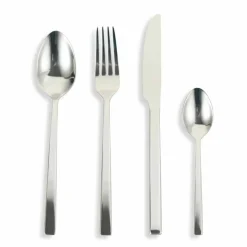 Viadurini Kitchen Besteck Set-Design Servierbesteck aus Satin Stahl 24 Stück komplett - Fayette