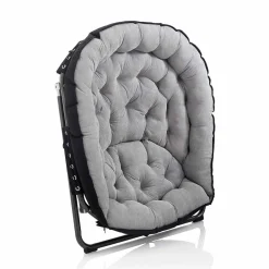 Viadurini Living Moderne Sessel-Design Sessel aus hellgrauem Samt mit schwarzer Metallstruktur - Tronia