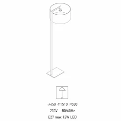 Viadurini Lighting Moderne Stehlampen-Design Stehleuchte aus Metall mit Leinen Lampenschirm Made in Italy - Bali