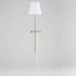 Viadurini Lighting Designer Stehlampen-Design Stehleuchte aus Stahl, Esche und Messing Made in Italy - Pitulla