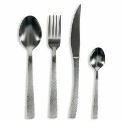 Viadurini Kitchen Besteck Set-Design 24-teiliges Besteck aus Stahl mit Schildkröteneffekt - Rock