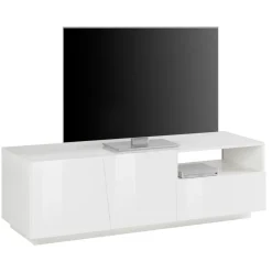 Viadurini Living Tv-Möbel-Design TV-Schrank aus Holz 2 Türen 1 Schublade und offenes Fach - Joris