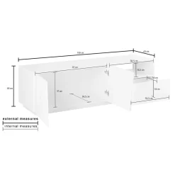 Viadurini Living Tv-Möbel-Design TV-Schrank aus Holz 2 Türen 1 Schublade und offenes Fach - Joris