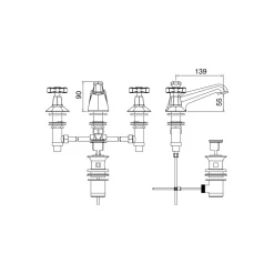 Viadurini Bathroom Waschbeckenarmaturen-Design VIntage Aufsatz-Waschtischarmatur aus Messing Made in Italy - Silvana
