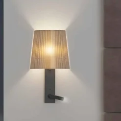 Viadurini Lighting Moderne Wandleuchten-Design Wandleuchte mit Struktur aus Black Metal und Organza Made in Italy - Boom