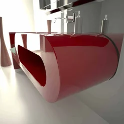 Viadurini Design Design Waschbecken Aus Solid Surface-Design Waschbecken weiß, schwarz oder bordeaux Garfish