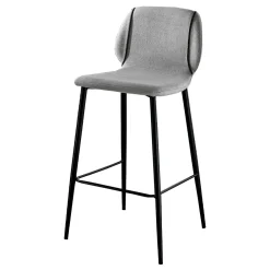 Viadurini Living Küchenhocker-Design Wohnzimmer Hocker aus Stoff mit Kante und Anthrazit Metall - Scarat