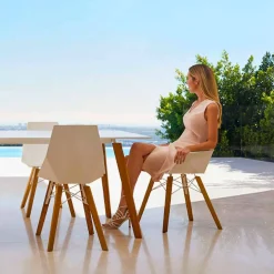 Vondom Design Stühle-Design Wohnzimmer Sessel aus Polypropylen und Holz - Faz Wood von
