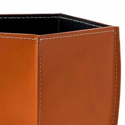 Limac Design Bürozubehör-Design-Abfalleimer aus regeneriertem Poligiono-Leder, hergestellt in Italien