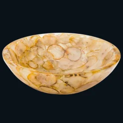 Viadurini Bathroom Harzwaschbecken-Design-Aufsatzwaschbecken aus künstlichem Harz una Achat Stein Petra