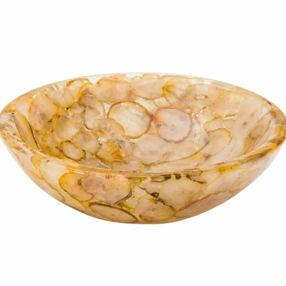 Viadurini Bathroom Harzwaschbecken-Design-Aufsatzwaschbecken aus künstlichem Harz una Achat Stein Petra