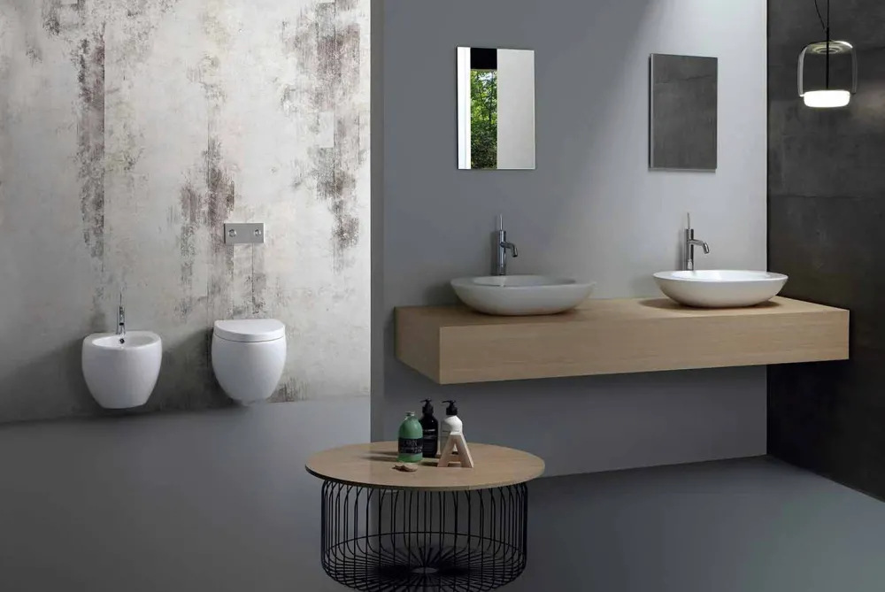 Viadurini Bathroom Keramikwaschbecken-Design-Aufsatzwaschbecken aus weißer oder farbiger Keramik Melle